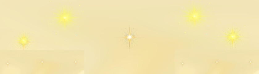 Glowing yellow star lights on soft dreamy background with minimalist radiant abstract design Soft glowing starburst light effect on warm background for festive celebration design 