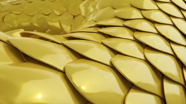 Abstract Golden Scale Texture Moving Upward