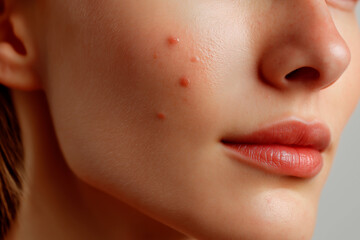 Obraz premium Skin problem, skin face women with spot melasma, Dark spots, freckles, pigmentation Skincare problem concept.