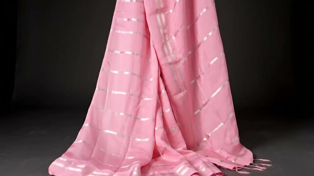 Elegant pink vaira oosi silk saree b-roll for a fashion promotion video shoot