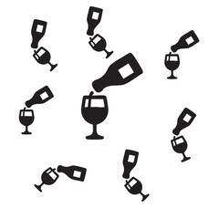 Wine Bottle and Glass Scatter Pattern