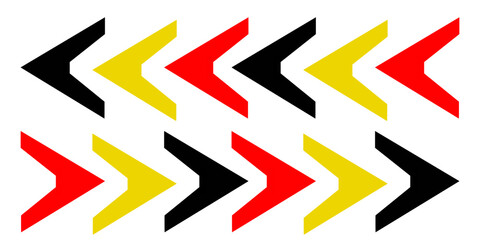 Chevron Arrows Pattern, Red Yellow and Black Directional Repeating Background