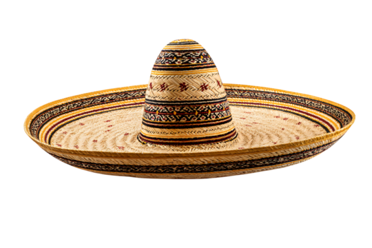 Traditional mexican sombrero hat with intricate decorative patterns