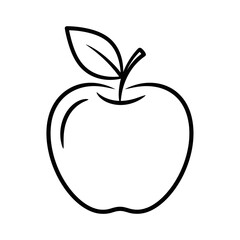 Apple Fruit Icon PNG | Healthy Food Vector | Minimal Line Art Apple Illustration