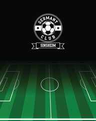 City of Sinsheim Stamp Seal with Germany Football green field, Vector Illustration Abstract Editable image, Social Media Post