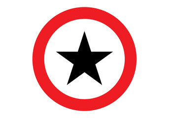 star illustration on red circle vector design