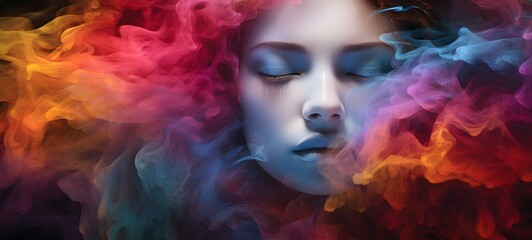 Fototapeta premium a light dream keeper , coming out of the smoke,generative AI