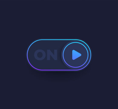auto play icon, toggle switch vector dark design