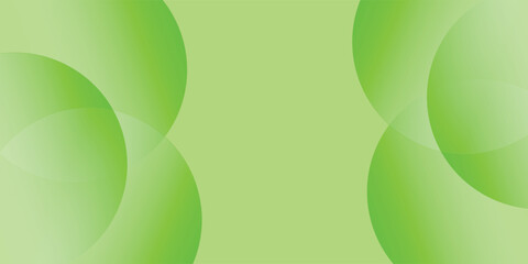Abstract Fresh Green Gradient Overlapping Circles Background Vector