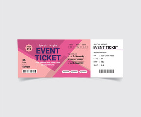 Creative Event Ticket Design Template with vector file