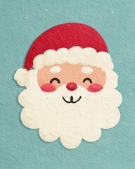 Cheerful Santa Claus Illustration with Hat and Smile on Background