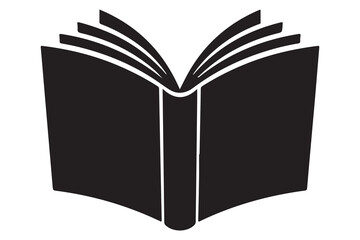 Minimal book silhouette outline reading and learning icon illustration
