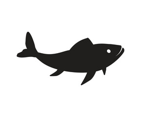 Silhouette fish logo icon design vector illustration