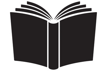 Minimal book silhouette outline reading and learning icon illustration
