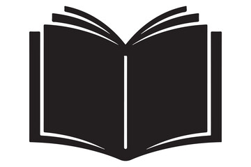 Minimal book silhouette outline reading and learning icon illustration
