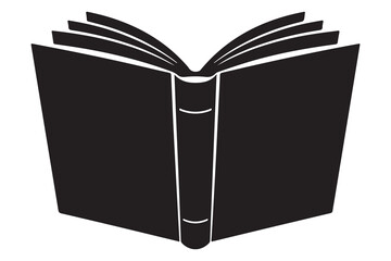 Minimal book silhouette outline reading and learning icon illustration
