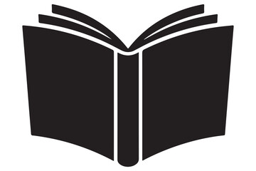 Minimal book silhouette outline reading and learning icon illustration
