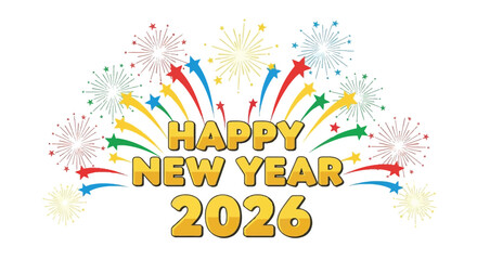 Colorful fireworks display celebrates the upcoming new year of 2026