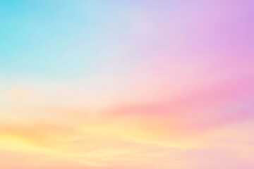 Dreamy Pastel Sky Gradient of Blue, Pink, Yellow, and Lilac Background Image