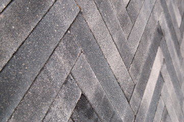close-up of gray decorative paving slabs