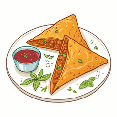 Stunning Create Bold Stroke Indian Samosa Triangle Creative Visual