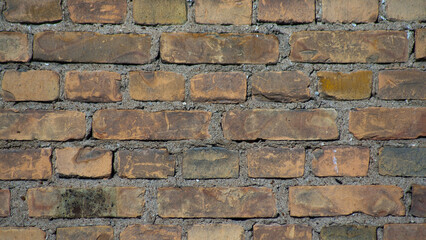 brown background, in the photo an old brick wall