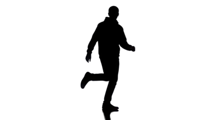 Man running silhouette isolated PNG with Transparent Background