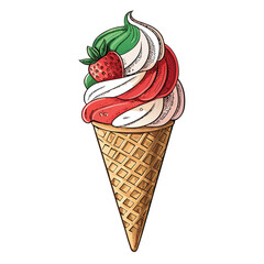 Elegant Create Bold Stroke Italian Gelato Ice Cream High-Quality Stock Image