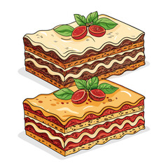 Depicting Create Bold Stroke Italian Lasagna Layers Beautiful Premium Digital Asset