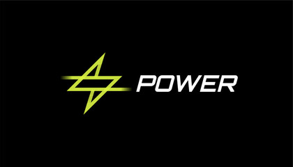 power energy logo design. Vector illustration of power typography and thunder. Modern logo design vector icon template