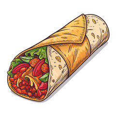 Dynamic Create Bold Stroke Mexican Burrito Wrapped Professional Photo