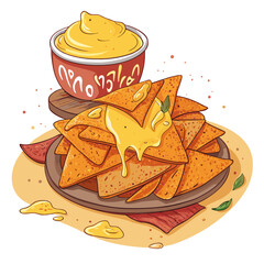 Create Bold Stroke Mexican Nachos With Chee Premium Digital Asset Ideal for Marketing