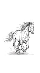 Elegant Horse Galloping with Flowing Mane and Tail.