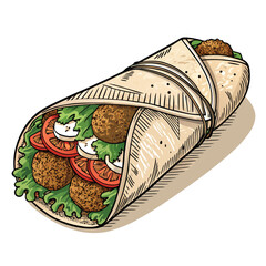 Showcasing Create Bold Stroke Middle Eastern Falafel Beautiful Creative Visual