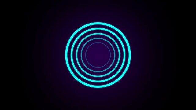 Abstract circle looping animation background. Searching process in futuristic interface. Cyan color circle concept. connection signal concept, Seamless loop.