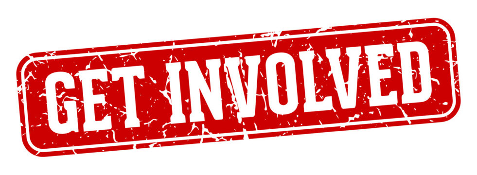 get involved rectangular sign. get involved stamp