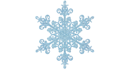 Intricate snowflake vector illustration for winter season isolated PNG with Transparent Background