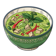 Vibrant Create Bold Stroke Thai Curry Bowl Professional Photo