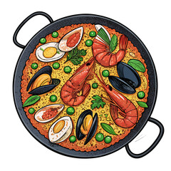 Featuring Create Bold Stroke Spanish Paella With Seaf Beautiful High-Quality Stock Image