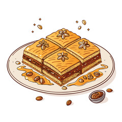 Featuring Create Bold Stroke Turkish Baklava Dessert Dynamic Creative Visual