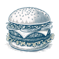 Create Bold Stroke American Burger With Let High-Quality Stock Image Suitable for Design