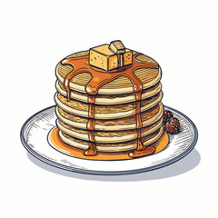 Depicting Create Bold Stroke American Pancakes Stack Dynamic Professional Photo