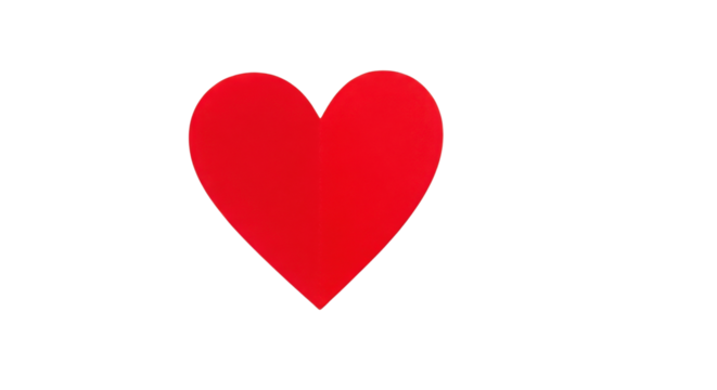 Red heart graphic illustration for Valentine's Day isolated PNG with Transparent Background