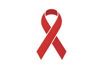 Red Ribbon Awareness Symbol – World AIDS Day Flat Vector on White Background