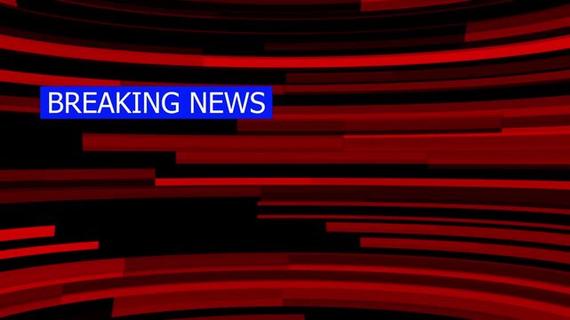 TV newsroom background. digital world breaking news Studio Background. Red light 3D World News Background animation with braking news text.