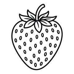 Simple outline drawing of a strawberry fruit with seeds
