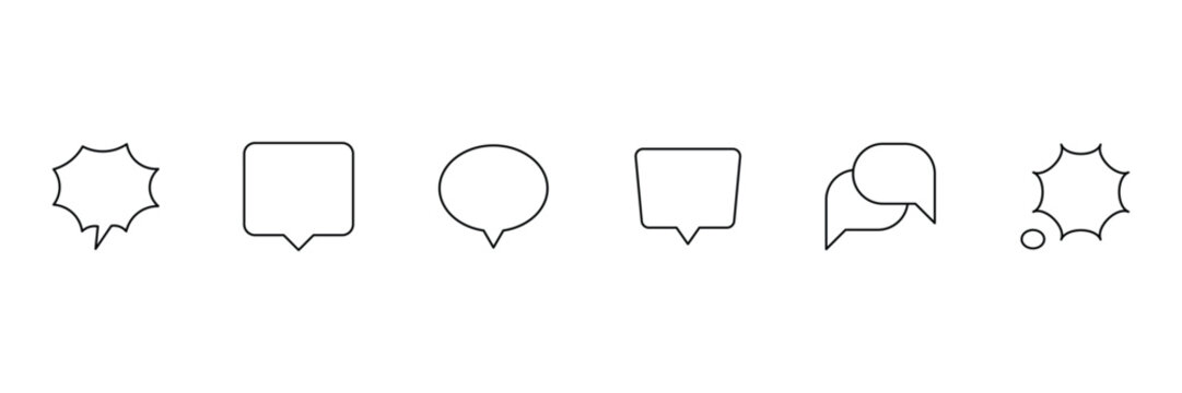 Popup bubble line icons. Ideal for modern communication, Speech bubble, speech balloon, chat bubble and digital talk bubble icons. Vector illustration.