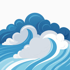 Fototapeta premium Ocean Wave Vector Illustration Depicting a Coastal Scene with Dynamic Sea Movement