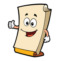 Cartoon paper character giving a thumbs up