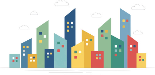 Fototapeta premium Create a kinds of deferent Simple cityscape vector illustration material vector art with white background..